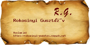 Rokosinyi Gusztáv névjegykártya