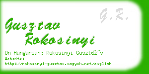 gusztav rokosinyi business card